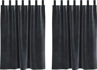 Zdjęcie produktu dla vidaXL Zasłony zaciemniające, 2 szt., ciemnoszary, 140 x 140 cm, aksamit