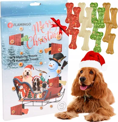 Image de Calendrier de l'Avent pour chiens avec des friandises à mâcher pour chaque jour à Noël