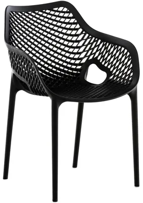 Produktbild von CLP Gartenstuhl / Terrassenstuhl, wetterfest, stapelbar, modernes Design, Kunststoff schwarz