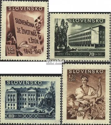 Produktbild von Briefmarken Slowakei 1943 Mi 128-131 (kompl.Ausg.) postfrisch Kulturfonds