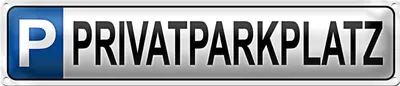 Produktbild von Blechschild Parken 46x10cm Privatparkplatz Dekoration