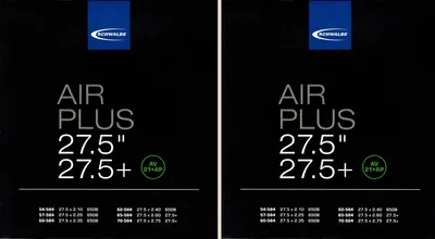 Produktbild von 2x Schwalbe Air Plus 27.5 Plus Schlauch AV21+AP Schrader Ventil Fahrrad