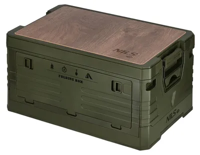 Imagen del producto de Caja plegable NILS Camp NCB4002 2 en 1 con tapa y tabla de madera, 32 litros, color verde, Imagen generada por IA