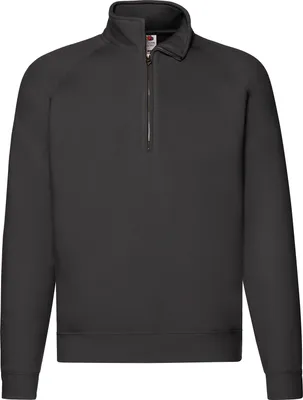 Produktbild von Fruit of the Loom Premium Zip Neck Sweat ,Farbe: schwarz ,Größe: L