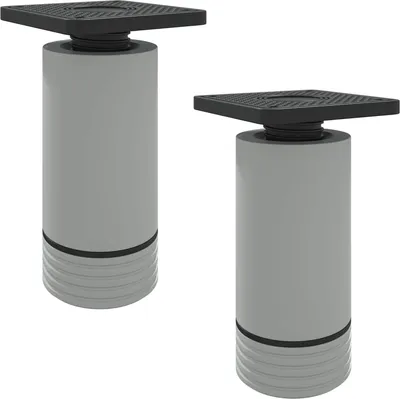 Zdjęcie produktu dla vidaXL Nogi meblowe regulowane 2 szt. białe 64 x 64 x 100 mm PP