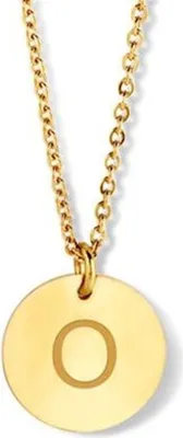 Produktbild von CO88 Collection Alphabet 8CN-11066 Stahlkette – Buchstabenanhänger O – Länge 42 + 5 cm – Initialenschmuck – Goldfarben