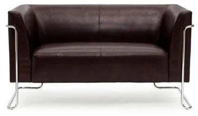 Obrázok produktu pre hjh OFFICE Lounge Sofa CURACAO Pohovka z umelej kože Čalúnená pohovka s podrúčkami do kancelárie, obývačky 71,0 x 130,0 x 74,0 cm
