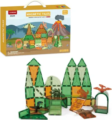 Obrázok produktu pre Magnetická stavebnica Dinosaur sada 62ks - Magnetic Tiles