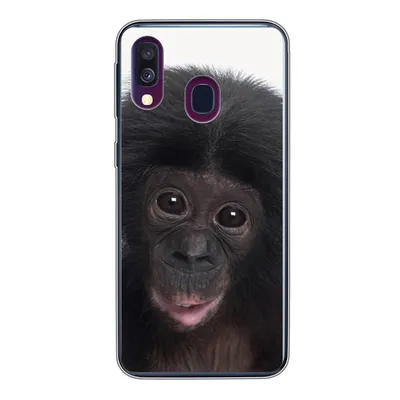 Produktbild von MuchoWow® Handyhülle Schutzhülle Hülle für Samsung Galaxy A40 Affe - Schimpanse - Porträt - Kinder - Jungen - Mädchen Silikon Softcase Handy Hülle - Handy-Tasche