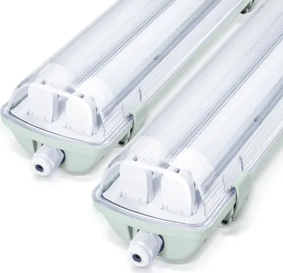 Produktbild von Izrielar 2X LED Feuchtraumleuchte Badlampe Keller Wannenleuchte Tube Lamp 120cm 2 x 18W T8 Röhre Neutralweiß 4500K IP65