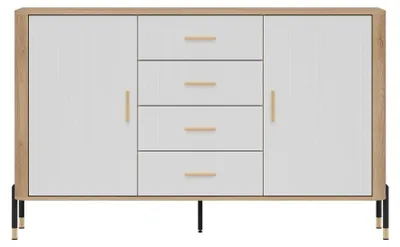 Productafbeelding van Furniture24 Kommode Dante Dt09, dressoir, 164 x 100 x 40 cm - Cremona eik/wit
