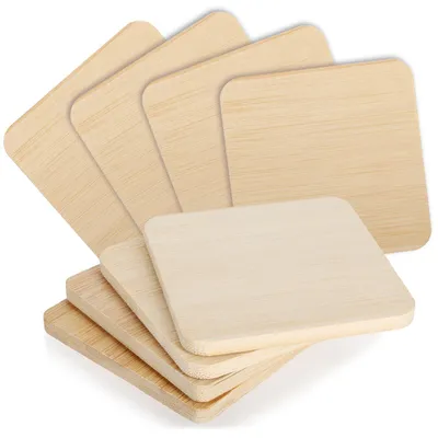 Produktbild von 8 Untersetzer aus Bambus, 9,5 cm Durchmesser, für Gläser und Tassen, in Naturfarbe
