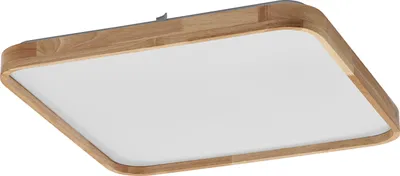 Produktbild von OSRAM ORBIS Alicia LED-Deckenleuchte mit Holzdekor, 16W, 2500lm, 3000K, 495x495mm, freundliches Warmweiß, durch Klicken dimmbar, IP20 Schutz, Montageschrauben und Dübel inklusive