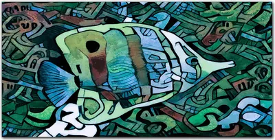 Produktbild von Coloray Bild aus Leinwand 100x50 Leinwand Dekoration - Tiere Fische