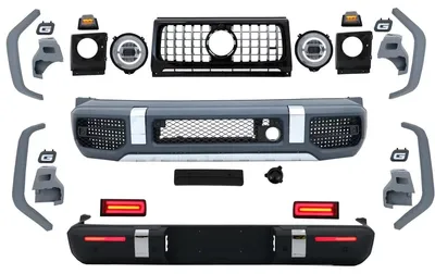 Productafbeelding van Complete carrosseriekit voor Mercedes G-Klasse W463, modeljaren 2008-2017, met de uitstraling van een G63, modeljaar 2018.