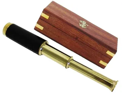 Immagine prodotto di Solidchoice - Telescopio portatile in ottone con custodia in legno