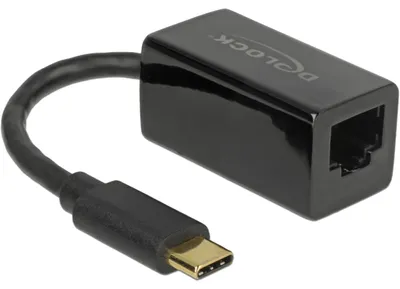 Produktbild von DeLOCK 65904, USB Typ-C, IEEE 802.1Q, IEEE 802.3az, IEEE 802.3x, Schwarz, 1 Gbit/s, Aktivität, Leistung, Windows 10, Windows 7, Windows 8, Windows 8.1