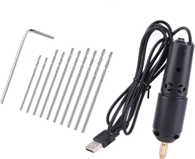 Obrázok produktu pre Mini elektrická vŕtačka 0,8?1,2 mm Prenosná ručná mikrovŕtačka s USB napájaním a 10 ks bitov na šperky