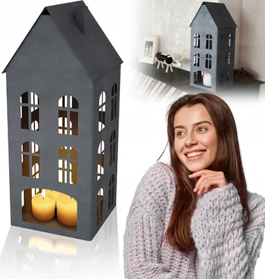 Produktbild von Led-Laterne Haus Laterne Handgefertigt Fensterbank Tisch Loft Laterne