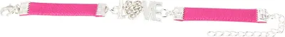 Produktbild von Pinkes Armband mit Strass und LOVE Herz Design, 16-20 cm Länge, 1,1 cm Breite