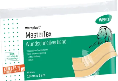 Produktbild von Weroplast MasterTex Wundschnellverband 10 x 6 cm, 10 Stk/Pkg