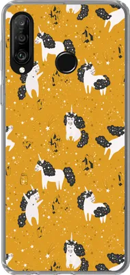 Produktbild von MuchoWow® Handyhülle Schutzhülle Hülle für Telefoonhoesje Huawei P30 Lite Mädchen - Einhorn - Sterne - Muster - Mädchen - Kinder - Kinder - Kind Silikon Softcase Handy Hülle - Handyhülle