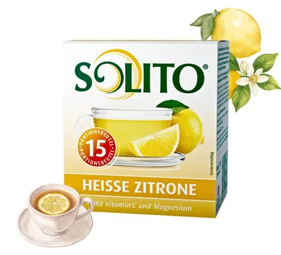 Produktbild von SOLITO Heiße Zitrone 20 x 150g Zitronentee mit Vitamin C & Magnesium (300 x 10g Beutel)
