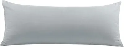 Imagen del producto de Funda para cojín de cuello, con cremallera, de microfibra cepillada, color gris claro, 51 x 122 cm