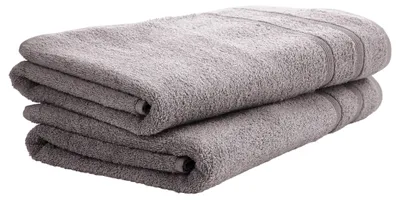 Produktbild von uncover by SCHIESSER Duschtuchset Brooklyn | Einfarbig | 2-teilig | 100% Baumwolle | Kuschelweich & Saugstark | 70x140 cm | Hellgrau