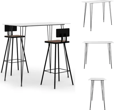 Produktbild von vidaXL 3-tlg. Bar-Set Weiß - Essgruppen