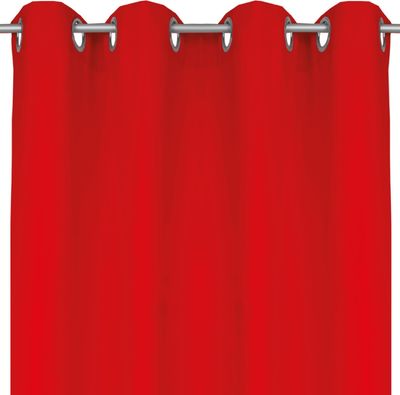 Blickdichte Gardine mit Ösen, Maße: 140x225 cm, Farbe: Rot