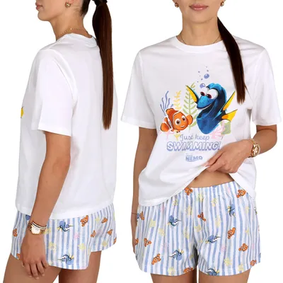 Produktbild von DISNEY Findet Nemo Damenpyjama aus 100 % Baumwolle, zweiteiliger Sommerpyjama mit kurzen Ärmeln XXL