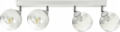 Produktbild von LUXOLAR Led Deckenleuchte 4 flammig - Deckenlampe Schwenkbar Weiß E27 60W - Hängelampe für Wohnzimmer, Küchen - Weiß Glas Kugeln
