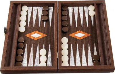 Obrázok produktu pre Luxusná sada na backgammon – Manopoulos Premium z prírodného koreňového dreva a perlete | 30 cm