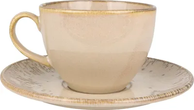 Zdjęcie produktu dla Bonna Sand Snell - Filiżanki i spodki - 230 cm3 - Porcelana - Zestaw 6 filiżanek i spodków do herbaty