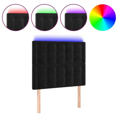 Immagine prodotto di vidaXL Testiera LED nera 90x5x118/128 cm Velluto