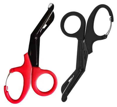 Produktbild von Verbandschere – Notfallschere, 19 cm – Edelstahl – Schwarz und rot