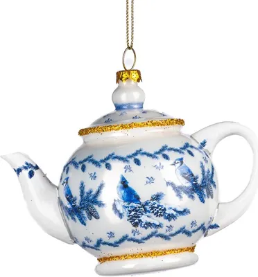 Produktbild von Goodwill Christmas Hanger Teekanne Delfter Blau Weiß-Blau 11,5 cm