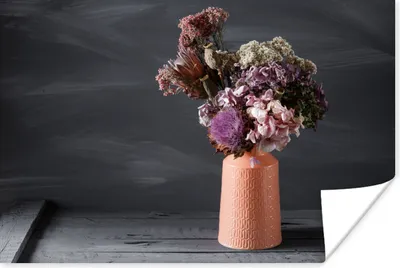 Produktbild von MuchoWow® Poster Stilleben - Getrocknete Blumen - Vase 60x40 cm - Schlafzimmerdekoration