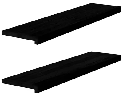 Zdjęcie produktu dla vidaXL Stopnie schodowe, 2 szt., brązowo-czarne, 100 x 25 x 2 cm, lite drewno dębowe