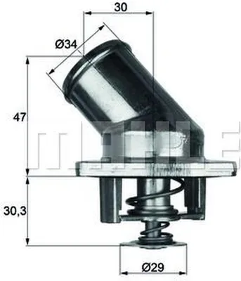 Produktbild von MAHLE Thermostat Kühlmittel 87°C für OPEL Astra F Cabrio (T92) für DAEWOO Espero Limousine für VAUXHALL Astra Mk III (F) CC (T92)