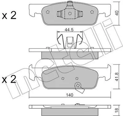 Produktbild von METELLI Bremsbeläge Satz Vorne Bremsklötze für SMART FORTWO Coupe (453) 22-0975-2