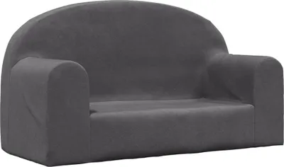 Produktbild von vidaXL Kindersofa 2-Sitzer Anthrazit Weich Plüsch