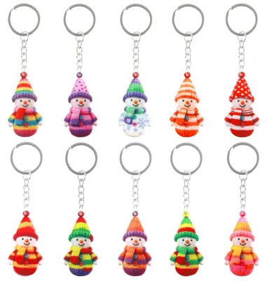 10 Acryl Schneemann Schlüsselanhänger Weihnachten
