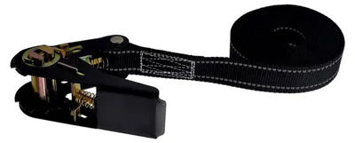 Produktbild von Schwarze Ratschengurte mit Metall-J-Haken - Verstellbare Spannungsgurte zur Ladungssicherung