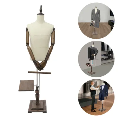 Produktbild von Schaufensterpuppen Männliche Anzugständer für Männer mit Hosenständer und Schuhhalterung (Weiß)