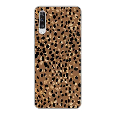 Produktbild von MuchoWow® Handyhülle Schutzhülle Hülle für Samsung Galaxy A70 Tiermuster - Luxus - Gold - Braun Silikon Softcase Handy Hülle - Schutzhaube