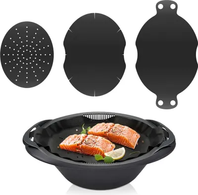 Produktbild von Famanu Backfolie für Thermomix Varoma - Set von 3 wiederverwendbaren Backpapieren
