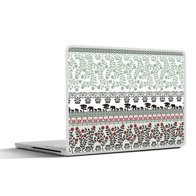 Produktbild von MuchoWow® Laptop Aufkleber Sticker Cover Pflanzen - Elefant - Muster 31x22.5 cm - Laptop-Deko