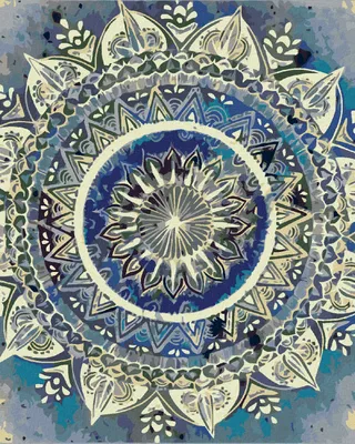 Obrázok produktu pre Zuty - Maľovanie podľa čísel - MODRÁ MANDALA, 40x50 cm, bez rámu a bez vypnutia plátna